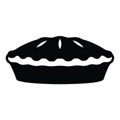 Delicious black and white pie drawing ready to be eaten for dessert