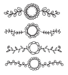 Set Hand drawn wedding album ornaments