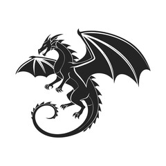 black dragon on a white background