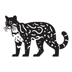 Versatile ocelot silhouette vector perfect for cross-platform branding consistency – ocelot silhouette – ocelot vector – ocelot illustration – silhouette of ocelot

