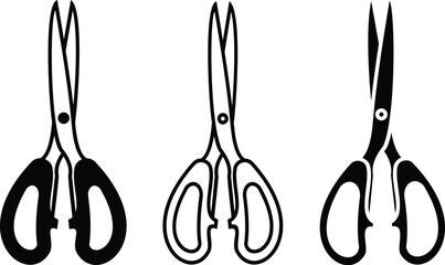 Scissors set. Vector illustration.