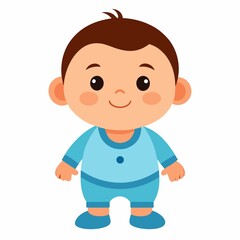 Cute Baby Vector Illustration on White Background