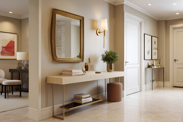 Fototapeta premium A beautiful and elegant entryway that welcomes guests with class and contemporary charm.