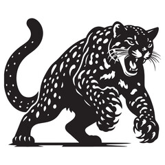 Distinctive ocelot silhouette vector with uniform line weight for identity systems – ocelot silhouette – ocelot vector – ocelot illustration – silhouette of ocelot

