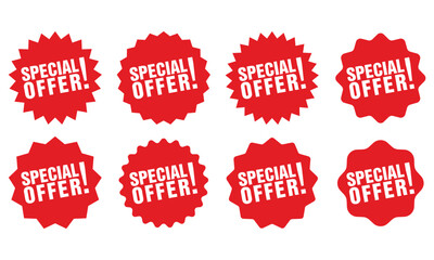 Special Offer Tag Red, Sale Icon, Sticker, Deal Label vector template