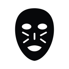 led beauty mask stencil icon vector illustration
