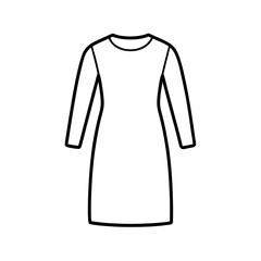 Sweater Dress Outline Vector