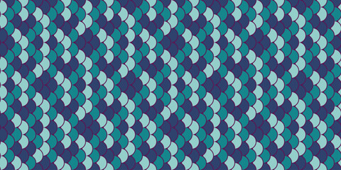 Colours repetition at trendy continuity. Underwater scale in retro doodle. Asian luxury, cartoon colourful.