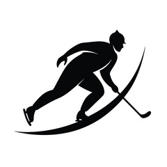skier silhouette vector illustration