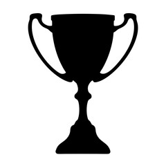 Silhouette of a classic trophy with two handles representing achievement