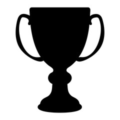 Silhouette of a championship trophy with handles and a sturdy base