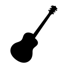 Naklejka premium A Silhouette of an Acoustic Guitar Illustrating Music and Musical Instruments