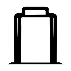 Silhouette of a full body scanner commonly found in airport security