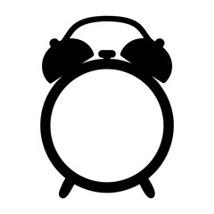 Silhouette of a vintage alarm clock with twin bells and small feet