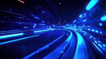 Obraz premium Hyperspace Tunnel of Digital Light