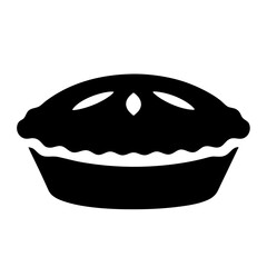 Black silhouette of a classic pie, perfect for holiday celebrations and desserts