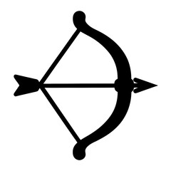 Simple Bow and Arrow Silhouette Symbolizing Archery with a Bold and Clean Design