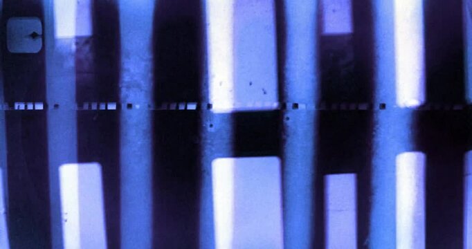 Old Analog Vintage Cinema Grain Dynamic Filmstrip Overlay Effect Transition. Contrast Colorful Texture, Noise, Light Leaks, Film Intro Tape Rolling.