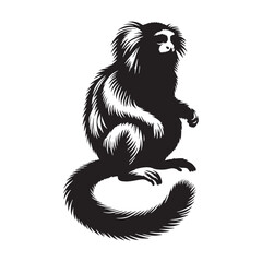 Streamlined marmoset silhouette vector designed for UX kits and dashboard visuals – marmoset silhouette – marmoset vector – marmoset illustration – silhouette of marmoset

