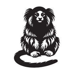 Sleek minimalist marmoset silhouette vector tailored for digital interfaces – marmoset silhouette – marmoset vector – marmoset illustration – silhouette of marmoset

