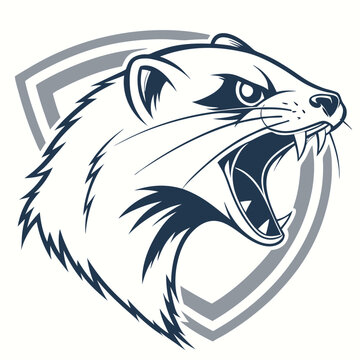 Fierce weasel head graphic design