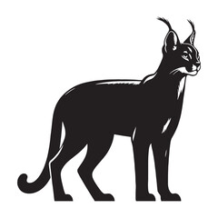 Versatile caracal silhouette vector perfect for cross-platform branding consistency – caracal silhouette – caracal vector – caracal illustration – silhouette of caracal

