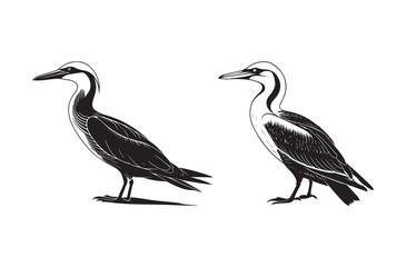 Heron Bird Silhouette Vector Art Elegant Wildlife Design for Nature and Ornithology Lovers