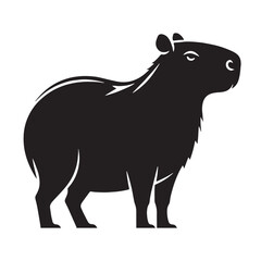 Refined capybara silhouette vector with smooth curves for elegant packaging and merchandise design – capybara silhouette – capybara vector – capybara illustration – silhouette of capybara

