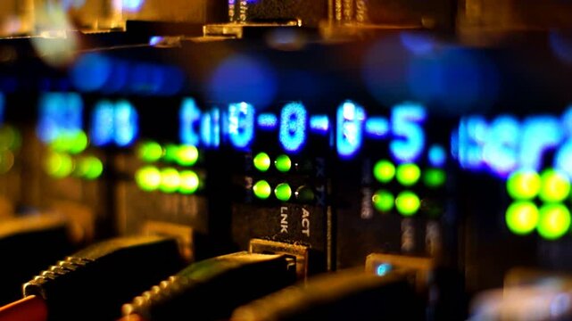 Network Server Room with IP Addresses and Lights