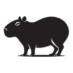 Sleek minimal capybara silhouette vector tailored for modern UI and app assets – capybara silhouette – capybara vector – capybara illustration – silhouette of capybara

