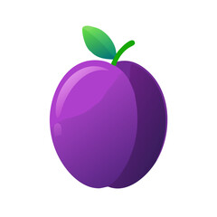 plum isolated on white