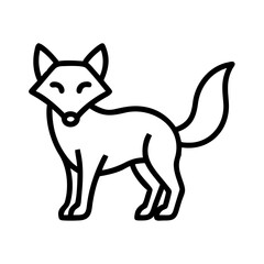 Download fox vector illustration cute animal outline drawing simple design graphic template for free