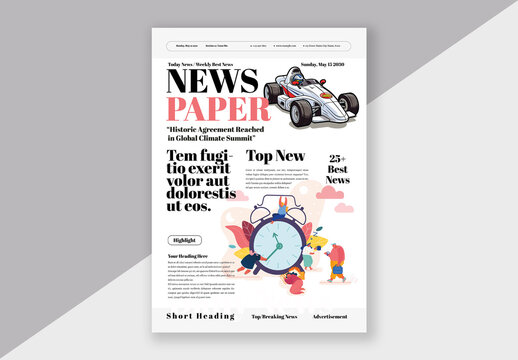 Newspaper Front Page Cover Layout Design