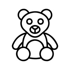 Teddy bear outline drawing vector illustration for kids children education and design needs
