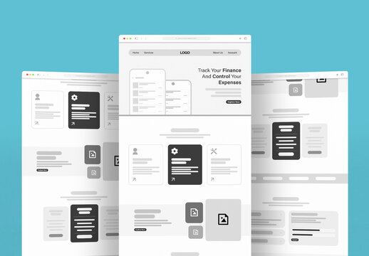 Ecommerce Website Landing Page Wireframe Layout