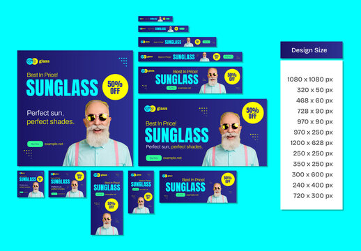 Sunglass Web Banner Ads Template