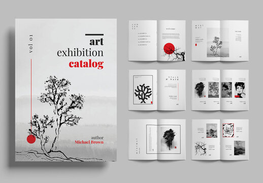 Minimal Art Exhibition Catalog Template Design Layout