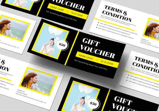 Gift Voucher Design Elegant and Editable Coupon Template layout