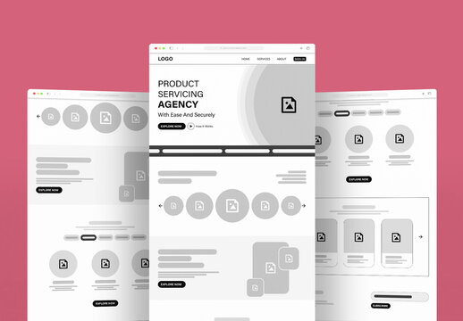 Multipurpose Wireframe Landing Page UX Layout