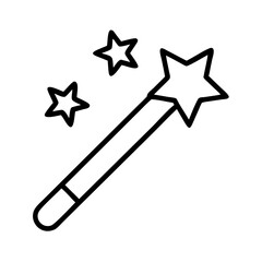 Magic wand with stars vector illustration for fantasy fairytale and wizardry concept design element