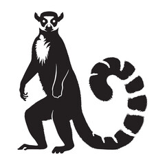 Minimalist lemur silhouette vector crafted for modern design systems – lemur silhouette – lemur vector – lemur illustration – silhouette of lemur   © Naseem
