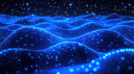 Obraz premium Abstract Digital Wave Patterns of the Universe