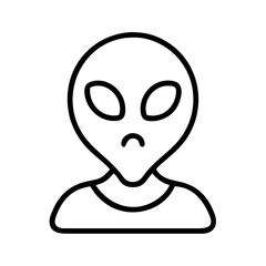 Alien extraterrestrial humanoid visitor from space outline vector illustration design icon for web