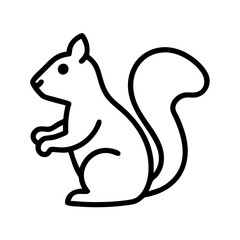 Find cute squirrel vector art drawing outline design for kids coloring page illustration image