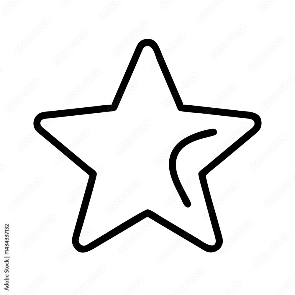 Poster star outline vector icon symbol shape design element for graphic and web design projects use 90