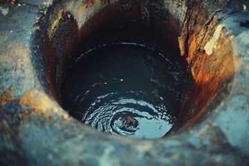 A damaged sewer line cleared with a hydro jet a blocked main line cut for unclogging