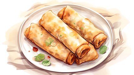 Delicious Crispy Spring Rolls on a Plate &ndash; Authentic Asian Cuisine
