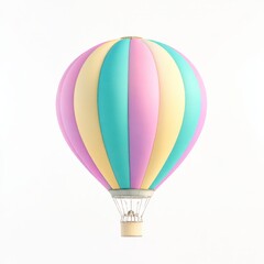 Pastel hot air balloon illustration isolate on a white background.