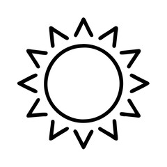 Sun outline vector graphic summer weather icon sunshine rays light heat sunny day simple design element
