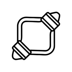 Square frame with rounded corners and striped end caps vector design illustration graphic element